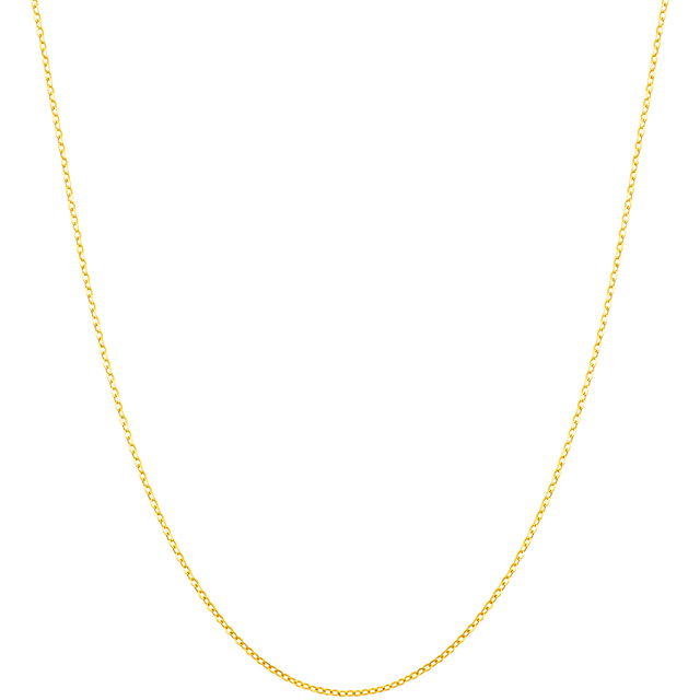 周大福 SOINLOVE「小确幸」18K金O字形项链素链女 45cm VE185