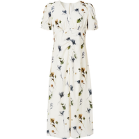 红袖盐系轻熟连衣裙夏季2025女装收腰显瘦V领高端精致碎花长裙 米底花611 L