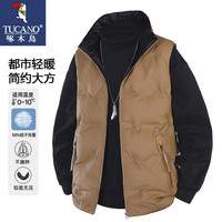 啄木鸟（TUCANO）羽绒马甲男士秋冬休闲百搭立领坎肩背心户外保暖外套 咖色 XL
