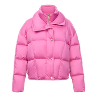 珂莱蒂尔【花瓣羽绒】2025冬新保暖短款龟背90鸭绒羽绒服外套女 浅玫红色 XL