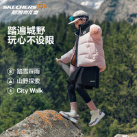 Skechers斯凯奇儿童绒靴(跃界系列)秋冬加绒休闲男童防滑棉鞋303499L 女童/自然色/多彩色/NMLT 27.5