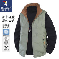 啄木鸟（TUCANO）羽绒马甲男士秋冬休闲百搭立领坎肩背心户外保暖外套 军绿 M
