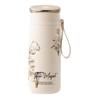 Vanow高档智能保温杯女生高颜值便携大容量送老师毕业盒水杯子 暖杏白【陶瓷内胆+礼盒装】