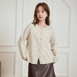 茵曼 时尚高腰毛衣外套女25年秋冬小个子收腰显瘦短款针织衫开衫女
