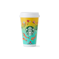 星巴克(Starbucks)春日田园系列黄绿色不锈钢随行杯370ml车载保温杯男女 黄绿色不锈钢随行杯 370ml
