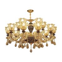 羽良欧式轻奢吊灯客厅灯奢华大气现代简约法式陶瓷卧室水晶灯别墅灯具 12头-三色光源