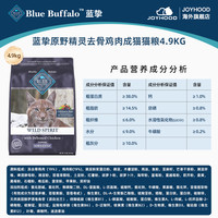 88VIP：Blue Buffalo 原野精灵全成猫进口鸡肉猫粮4.9kg
