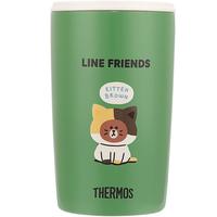 THERMOS 膳魔师 保温杯朱一龙同款水杯日系便携随手杯办公杯咖啡杯TCDP 猫Kitten布朗咖啡杯- 415ml