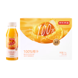 京东京造 100%橙汁300ml*8瓶纯鲜果汁冷榨维C0脂浓缩家庭装礼盒