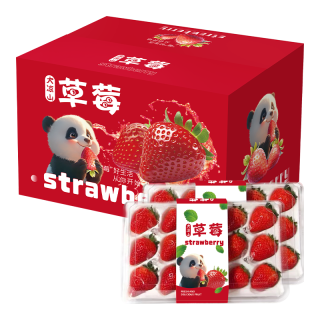  好媛好宇 空运直达 草莓  红颜草莓4盒装优选单果12g+净重2.4斤 0.7kg