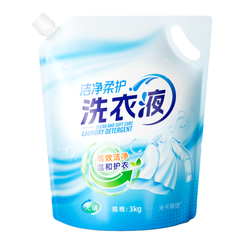 米卡琪诺家用无磷去污袋装补充液洗衣液6斤装