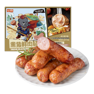 龙大美食 黑猪鲜肉烤肠（黑胡椒味）600g/10根