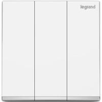 legrand 罗格朗 开关插座面板 简悦系列陶瓷白色 86型墙壁插座 三开双控开关