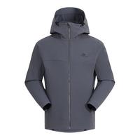 拓路者海豹软壳衣加绒男户外登山服秋冬季保暖连帽夹克外套防水防风 幻影灰 加厚不加绒 L