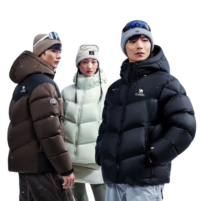 今日必买、保暖服饰：骆驼 火山PRO 男女同款【700+高蓬】90%鹅绒石墨烯速暖三防羽绒服外套 M35CR07101 充绒量185g