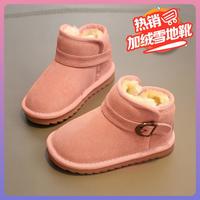 Babaya 时尚冬季加绒男女童棉鞋加厚保暖休闲儿童棉靴