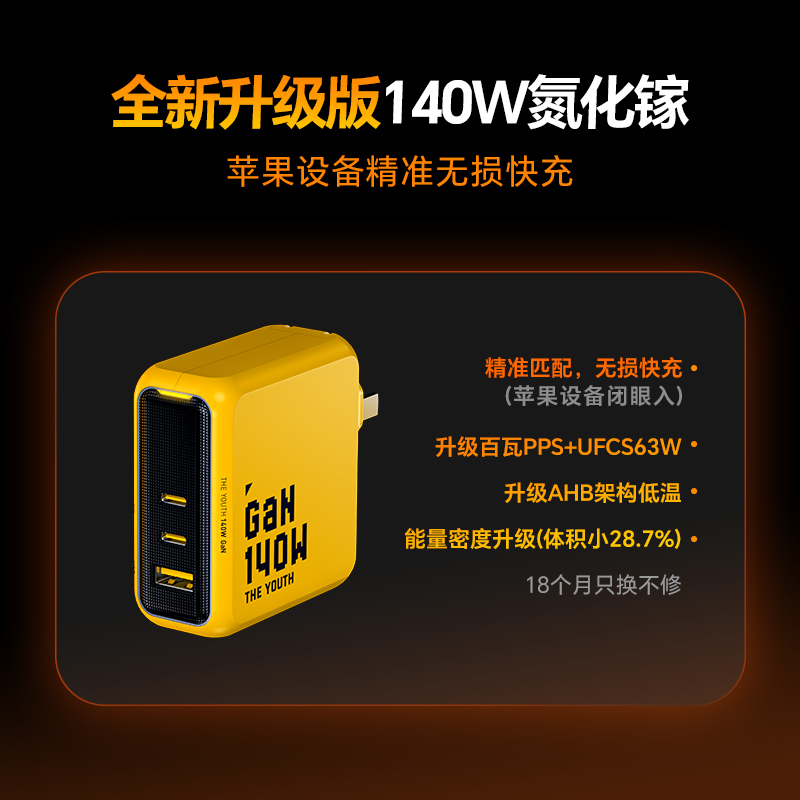  AOHI/奥海 A0C-C017-A 140W快充 氮化镓充电器  全版⚡ Type-C、USB-A 单装 140W