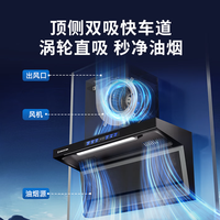 艾美特 顶侧双吸大吸力自动清洗抽烟机 V6 28m³变频双吸+挥手大彩屏智控