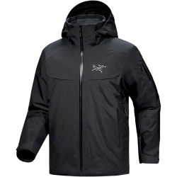 ARC'TERYX Macai系列男士硬壳连帽鹅绒冲锋衣 户外防风 黑色Black M