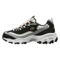 斯凯奇（SKECHERS）女鞋 2024春季D'LITES 1.0时尚绑带运动鞋 厚底增高熊猫鞋 13143-BKGY 38