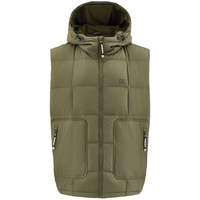 CAT卡特24秋男户外休闲防风防水防污三防羽绒马甲外套 墨绿色 L