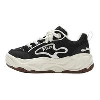 FILA 斐乐官方男BROOK 2面包摩登板鞋流沙鞋休闲黑色运动鞋子