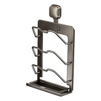 慕家厨房锅盖架壁挂置物架吸盘免打孔放砧板菜板案板架挂架支架收纳架 奶白吸盘双层锅盖架 2层