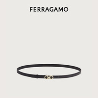 Salvatore Ferragamo GANCINI系列 女士牛皮板扣超细版腰带 1.6cm 675180 黑色 85