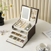 映棠 双层首饰收纳盒带锁