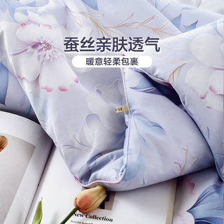 富安娜 蚕丝被冬天蚕丝大豆抗菌被子冬被保暖被芯被褥 【亲肤印花】蚕丝大豆-冬被 230*229cm 【磨毛印花】蚕丝大豆-冬被