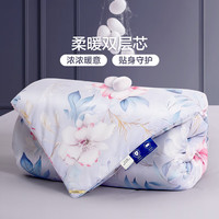 富安娜 蚕丝被冬天蚕丝大豆抗菌被子冬被保暖被芯被褥 【亲肤印花】蚕丝大豆-冬被 152*210cm