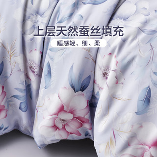 富安娜 蚕丝被冬天蚕丝大豆抗菌被子冬被保暖被芯被褥 【亲肤印花】蚕丝大豆-冬被 230*229cm 【磨毛印花】蚕丝大豆-冬被