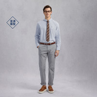GANT【亚洲版型】GANT/甘特男装通勤条纹舒适宽松长袖棉休闲衬衫内搭 113-蛋壳白 L