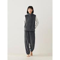 無印良品 MUJI女式 暖柔家居睡衣马甲女士上衣单件家居服秋冬 炭灰色 L-XL