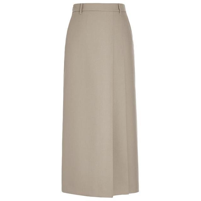 限尺码：ochirly 春装高腰垂感气质通勤精纺呢半身裙中长款