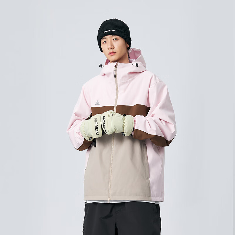 南恩NANEND滑雪服男款单板滑雪外套上衣拼接美式滑雪衣女雪服 蓝绿拼色