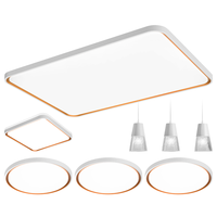 雷士 NVC LightingLED全光谱护眼吸顶灯客厅灯创意双透光时尚轻奢房间卧室餐厅-柠梦 全光谱护眼【四室两厅】带餐吊