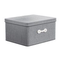 邦尼美家 BANNMEIJIA衣柜收纳箱家用带盖衣服衣物整理收纳盒子 灰色-35*28*18 灰色-中号【35*25*18CM】