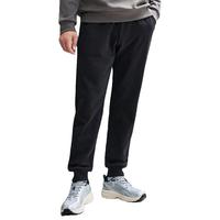 特步钜惠卫衣百搭上衣宽松休闲打底衫卫衣卫裤运动服长袖t恤衫 正黑色-束脚-冬款加绒-0142 L