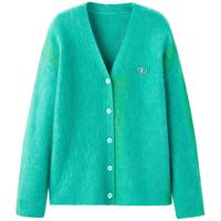 太平鸟 【撞色马海毛开衫】太平鸟春秋v领优雅气质针织衫女