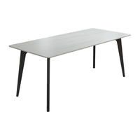 德利丰餐桌包豪斯中古彩复古小户型长方形家用岩板餐桌椅子全套饭桌 北极冰川 1.4m 单餐桌