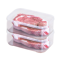禧天龙 冰箱保鲜盒食品级冰箱收纳盒塑料密封盒蔬菜水果冷冻盒 1.8L 2个