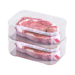 禧天龙 冰箱保鲜盒食品级冰箱收纳盒塑料密封盒蔬菜水果冷冻盒 1.8L 2个