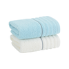 GRACE 洁丽雅 新疆长绒棉毛巾 2条装 纯棉吸水洗脸面巾 60*30cm 兰+米