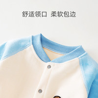 舒贝怡婴儿衣服保暖新生儿连体衣春秋满月周岁宝宝哈衣爬服外出服蓝73 小熊蓝色 73cm