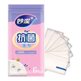 妙潔 抗菌抹布 28*28cm 6片装 洗碗布 吸水去油清洁神器