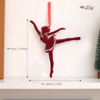 酒红麋鹿花环圣诞挂饰