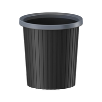 五月花 压圈垃圾桶直投11L*3只装黑色分类宿舍家用卫生间厨房办公纸篓