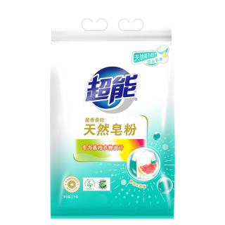 超能 馨香柔软天然皂粉 3kg 青柠西柚