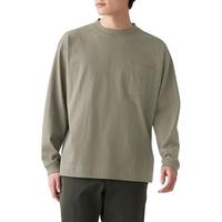 無印良品 MUJI  男式 粗棉线 口袋长袖T恤 卫衣套头 M